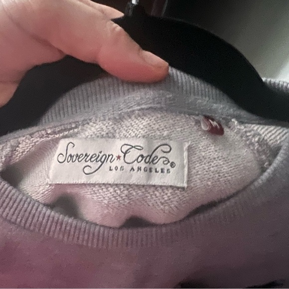 Sovereign Code gray crewneck sweatshirt bird pattern sleeves size medium - Picture 8 of 9